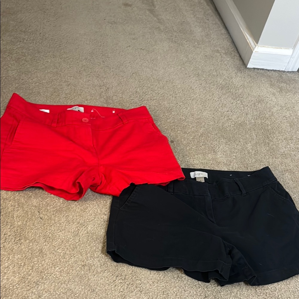 Stylish Red and Black Women's Shorts